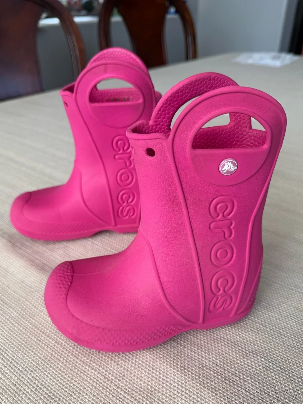 CROCS Kids Pink Handle it waterproof Rain Boots